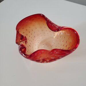 Vintage Murano Art Glass Controlled Bubble Bowl